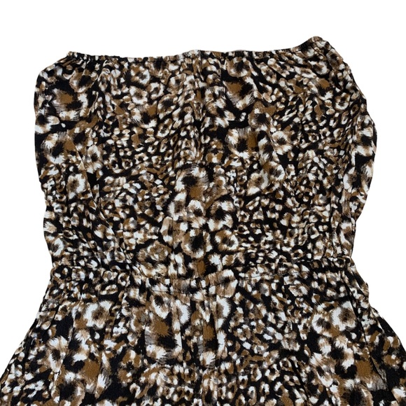 BLUE LIFE Reverse Leopard Print Bell Jumper Sleeveless Strapless Jumpsuit XS - Picture 7 of 13